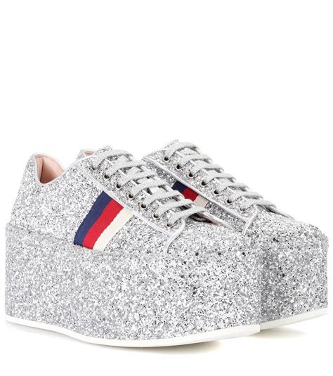 gucci silver glitter sneakers|colorful gucci shoes.